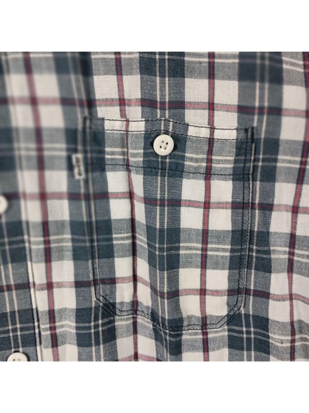 Levis Plaid Linen Blend Short Sleeve Shirt Mens XL Travel Vacation Work Dadcore - Picture 3 of 7